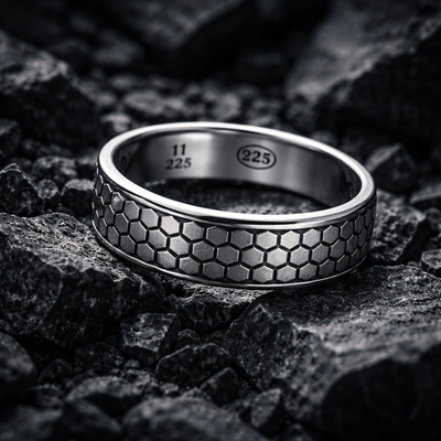 Unazë Silver 925 – Dizajn Honeycomb Modern