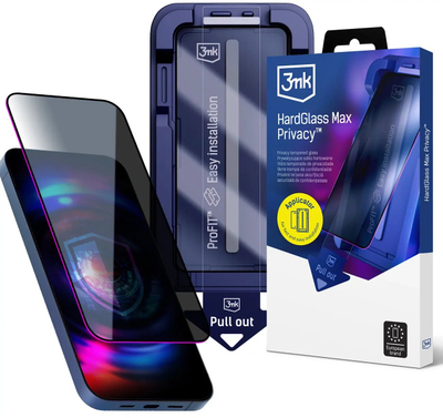 Xham mbrojtës 3MK Hardglass Max Privacy, për Samsung Galaxy S25 Edge, privatësi, transparencë e zezë