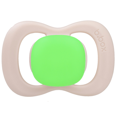 Biberon silikoni b.box Dummy 1 GLOW, set 2 copë, blush dhe latte