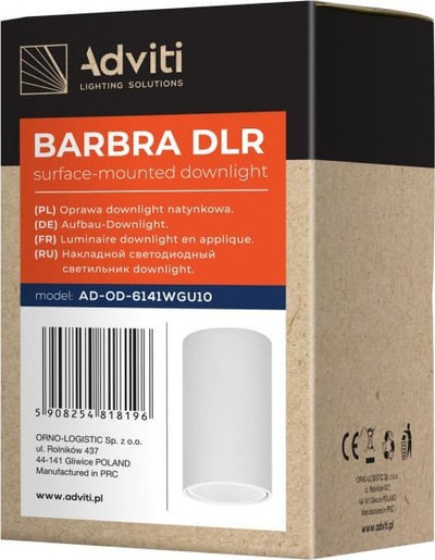 Llambë tavanore Orno BARBRA DLR, GU10 max 50W, e rrumbullakët, alumini e bardhë