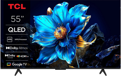 Телевизор TCL QLED 55P7K, 55\", 4K, Google TV, црн