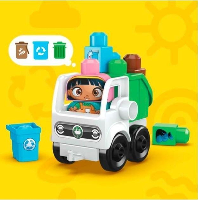 Lodra blloqe MEGA BLOKS Sort &amp; Recycle Squad, 17 pjesë, 2 figura, shumëngjyrëshe