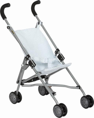 Karrocë lodër për kukulla Barrutoys Stroller, palosëse, metalike, blu