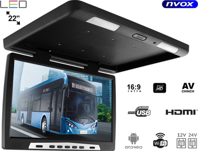 Monitor tavani për makinë Nvox RF2290AND, 22", Full HD, Android, i zi