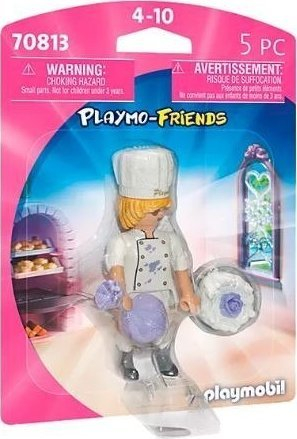 Figurinë loje Playmobil Playmo Friends, pastiçier 70813, set me 5 pjesë, për kalamaj 4-10 vjeç, e bardhë
