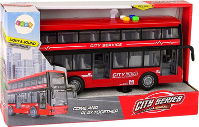 Autobus lodër L-Toys City Bus, me drita e zhurma, mekanizëm fërkimi, i kuq