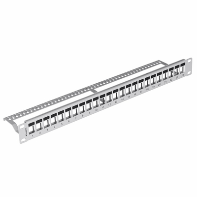 Panel patch Lanberg PPKS-1024-S, 1U 19", 24 porta keystone, gri