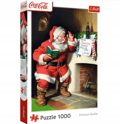Puzzle Trefl Coca Cola Shën Nikolla te Oxhaku, 1000 copa, motiv Krishtlindje, me shumë ngjyra