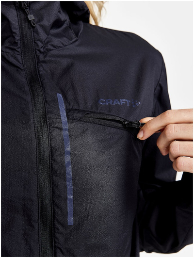Xhaketë windbreaker Craft ADV Offroad, kundra erës, me kapuç, e zezë
