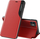 Këshe Eco Leather View Case për iPhone 13, lëkurë eko, tip libër, e kuqe