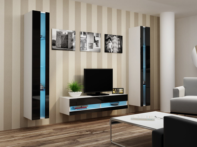 Rafte vertikale Cama WIO180 Vigo, 40x30x180 cm, MDF, e bardhë