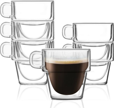 Set filxhanësh espresso termikë Vialli Design Senso, 6 copë, 150 ml, transparentë
