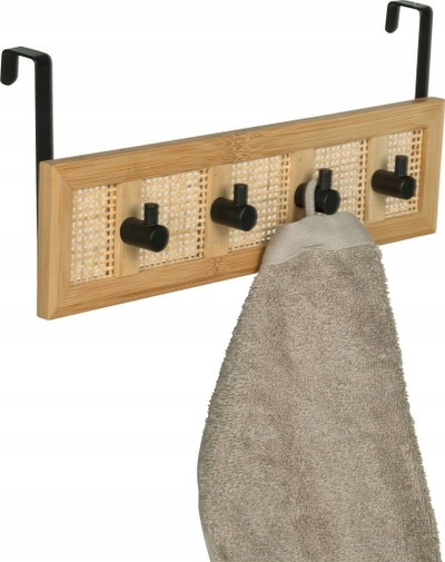 Varëse dere Wenko Allegre, 33 x 14 x 6 cm, bambu dhe çelik inox, natyrë e zezë