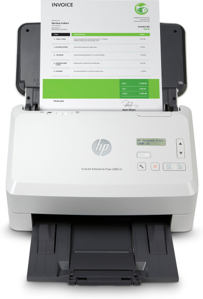 Скенер за документи HP ScanJet Enterprise Flow 5000 s5, USB 3.0, двострано, бел
