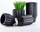 Vazo dekorative MONDEX Flowerpot, qeramike, 15.5xh16.5cm, e zezë