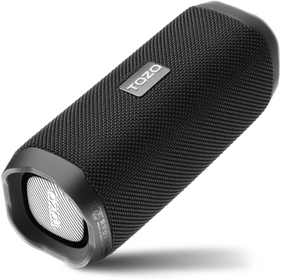 Altoparlant Bluetooth TOZO PA2, zë stereo me bas të thellë, bateri që mban gati 25 orë, i zi