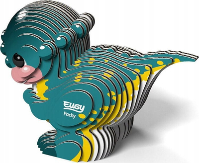 Puzzle 3D EUGY Pachycephalosaurus, lodër dinosauri kartoni, për kalamaj 6+