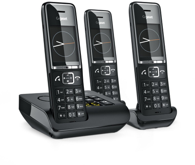 Telefon pa tel Gigaset COMFORT 550A Trio me sekretari telefonike, nero krom