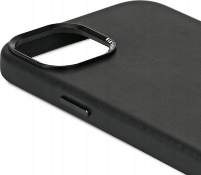 Kllëf telefoni Decoded për iPhone 15 Plus, lëkurë, MagSafe, i zi