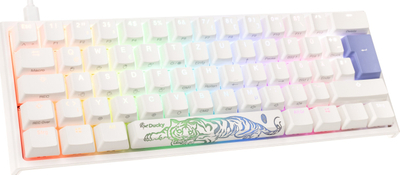 Tastierë gaming Ducky One 2 Pro Mini White Edition, mekanike Cherry MX Silver, RGB, e bardhë