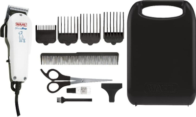 Makinë qethëse për qen Wahl Show Pro, set me krehra, 220V, e bardhë