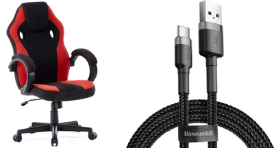 Karrige gaming SENSE7 Prism, material leatherette, me RGB, e zezë e kuqe