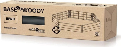 Подигната градинска греда BASE WOODY PRIBWH-S433, 148 x 129 x 25 cm, антрацит