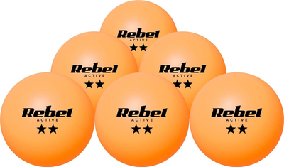 Topa pingpongu Rebel Active, set 6 copë, ABS, portokalli