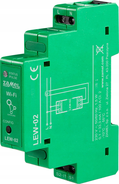 Monitor energjie elektrike Zamel LEW-02, njëfazësh, Wi‑Fi, i bardhë