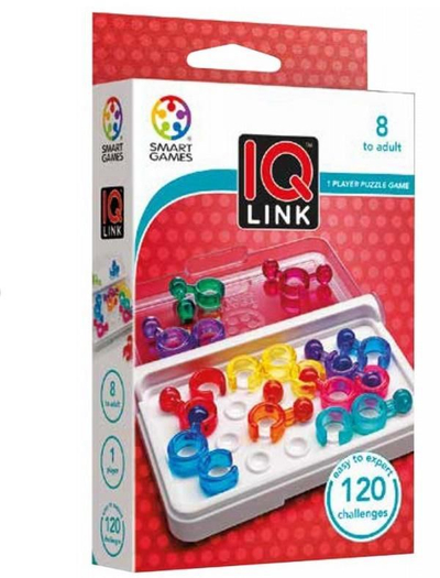 Lojë logjike SmartGames IQ Link, e vogël për me mar me vete në udhëtim, shumëngjyrëshe