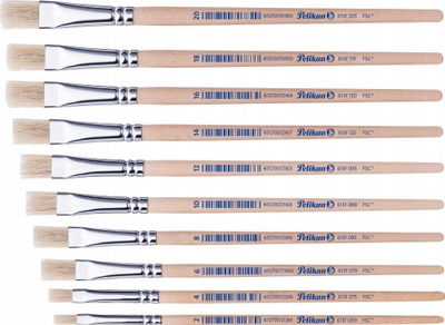 Set penelash Pelikan 613F, 5 copë, majë e sheshtë, dru natyral