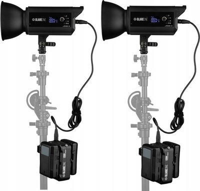 Адаптер за батерија В-mount GlareOne LEDAV, за LED 1500D и 2000D BiColour, црн