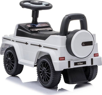 Makinë lodër shtytëse Mercedes G-Class 652, me zë motori dhe borie, e bardhë