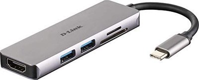 Docking station D-Link DUB-M530, USB-C 5 në 1, HDMI 4K, gri