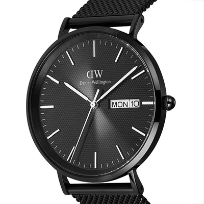 Orë dore Daniel Wellington Classic Day Display Onyx DW00100831, unisex, e zezë