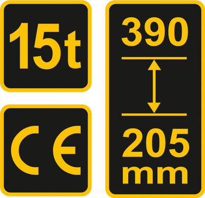 Krik hidraulik Vorel 80072, 15T, lartësia e ngritjes 205-390mm, blu