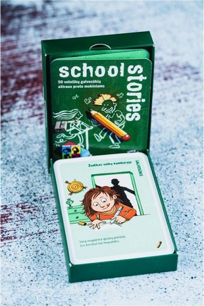 Lojë me letra Brain Games Black Stories School Stories, 50 skenarë, në lituanisht