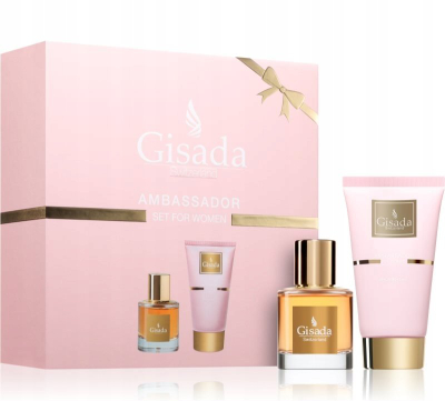 Set dhurate Gisada Ambassador Women, EDP 50ml, xhel dushi 100ml, rozë