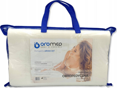 Jastëk ortopedik Oromed ORO-RELAX XL, 60 x 40 x 12 cm, shkumë PU, i bardhë