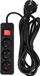 Prizë zgjatuese Neo, 3m, 3x1.5mm² 3G, me buton ON OFF, e zezë