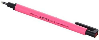 Ластик-оливка Tombow MONO Zero, заоблен врв 2.3mm, розово неонско тело