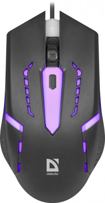 Mашина за глушец Defender Hit MB-601, со USB кабел, RGB осветлување, црна