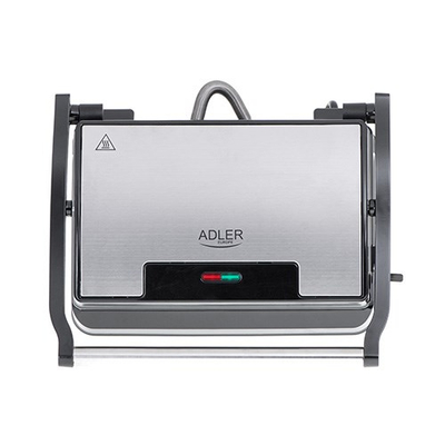 Grill elektrik Adler AD 3052, pllaka me veshje teflon, vrimë kullimi yndyre, i zi