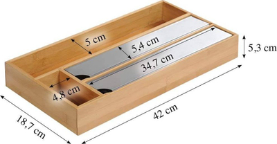 Organizues sirtari Kesper Fliavg, 4 ndarje, 42 x 19 cm, bambu natyrale
