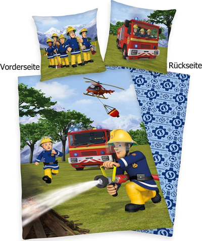 Set mbulesë jorgani Herding Fireman Sam, 135x200 cm, 100% pambuk, shumëngjyrësh