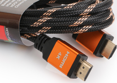 Кабел HDMI Оптикум RED, 0.5m, 4K UHD, портокалов