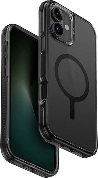 Mbulesë telefoni UNIQ Combat MagClick Charging për iPhone 16, përputhet me MagSafe, karbon, e zezë