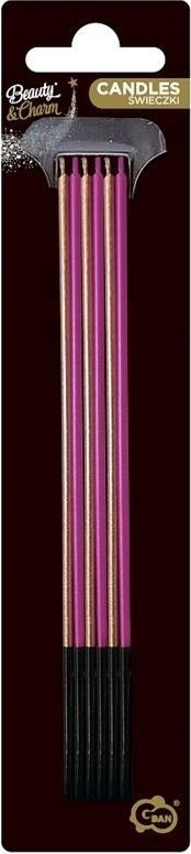 Qirinj dekorativ Godan Beauty and Charm Metallic, 17cm, set me 6 copë, rozë metalike