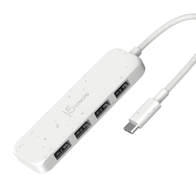 Qendër USB j5create JCH341EW, 4 porta, USB-C, 10Gbps, e bardhë