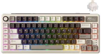 Tastierë mekanike Royal Kludge RK L75 Tri-Mode, 85 taste, RGB, Mocha Grey